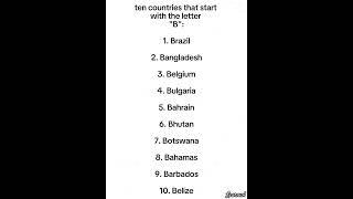 Countries that start with letter B #study #english #motivation #englispeaking #vocabularylearning