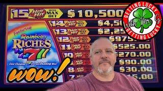 15 HOT HIT SLOTS... Rainbow Riches... HUGE WIN! Getting Lucky with Mr G. on MAX BET!