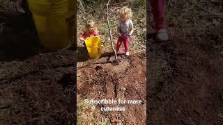 My Cute Little Garden Helpers. #homestead #kids #memes #plants #trees
