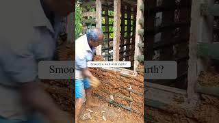 How to smooth a wall with earth? Build Traditional hut house. #Architecture #Bamboo #Design