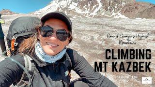 Climbing Mt Kazbek in Georgia 5,054 m with @CarolineLeon