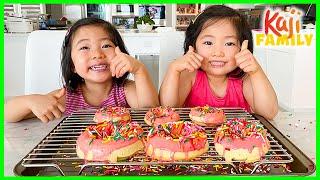 Kids Size Baking How to Make DIY Donuts with Emma and Kate!!!