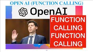 1. OPEN AI FUNCTION CALLING TUTORIALS | FUNCTION CALLING | OPENAI | API FUNCTION CALLING