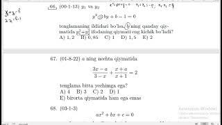 PARAMETRLI KVADRAT TENGLAMALAR. AMALIY QISM. 66-TEST (1996-2007)