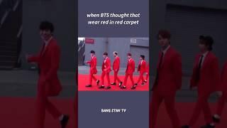 bts wear red suits in red carpet  #bts #btsfunny
