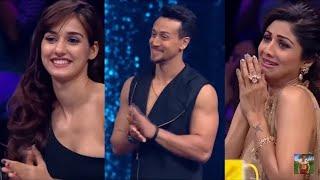 Tiger Shroff performing stunts at SUPER DANCER with Ritik and Disha Patani