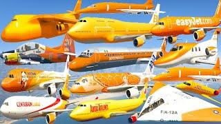 GTA V: Best Every Color Mix Orange Airplanes Pack Best Extreme Longer Crash and Fail Compilation