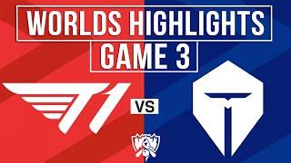 T1 vs TES Highlights Game 3 | Worlds 2024 Quarterfinals | T1 vs TOP Esports