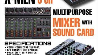 ￼Joson X-men 8 Channel (a budget Professional Mixer with Sound Card) unboxing and product overview