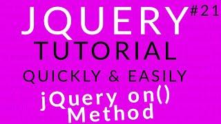jQuery Tutorial 21 || jQuery on() Method || Ujjwal Technical Tips