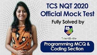 TCS NQT 2020 Official Mock Test Fully Solved | Programming and Coding Section