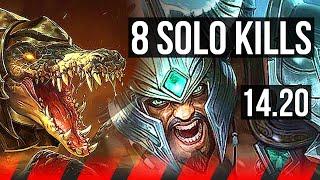 RENEKTON vs TRYNDAMERE (TOP) | 12/0/9, 8 solo kills, Legendary | KR Diamond | 14.20