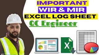 WIR & MIR Log| QC Inspections Logs| QC Document Log| QC Inspection Excel Log Sheet| RFI Log