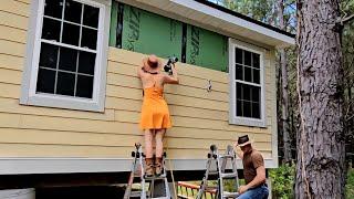 Team Work Makes the Dream Work! | DIY Hardie Plank Siding Installation | Off-Grid House Build