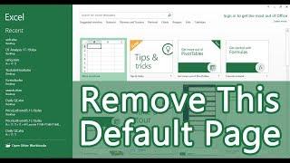 Remove start screen  |  MS Office