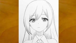 How to Draw a Beautiful Anime Girl || Step-by-Step Sketching || Easy Anime Drawing