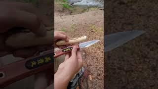 Carving Test - Mikihisa Double Bevel Moroha Folder on Aspen