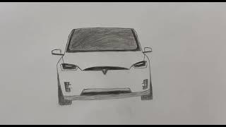 Tesla Model X қалай салу керек.Как нарисовать Tesla Model X