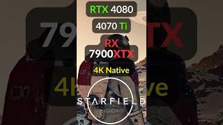 Starfield RTX 4080 RTX 4070 Ti RX 7900 XTX - 4K Native - AMD Ryzen 7800X3D #starfield #shorts