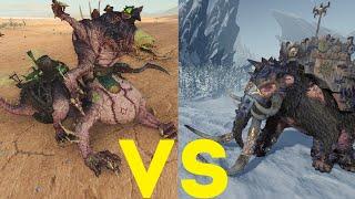 Боевой мамонт vs Мерзость из Адской Дыры Total War Warhammer 2. тесты юнитов v1.4.1.