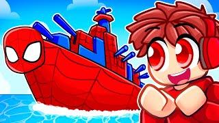 Building SUPER HERO BOATS in Roblox Build a Boat!