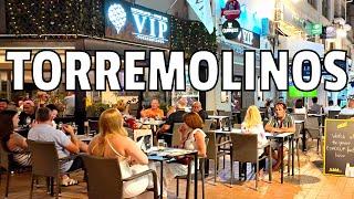 [4K]  Walking in Torremolinos City Center, Promenade | Hot Summer Nightlife 2024