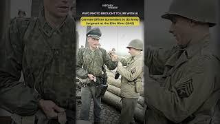 WW2 Photo Brought to Life: German Officer Surrenders To American Sargeant at The Elbe River