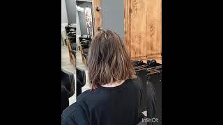 Стрижка прямой Боб с челкой Haircut straight bob with bangs #стрижка #бобсчелкой #haircut #bobstyl