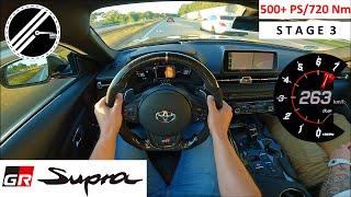 Toyota Supra GR MK5 Stage 3 | 500+ PS | Top Speed Drive German Autobahn No Speed Limit POV