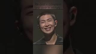 Rm and v completed one year in military  #bts #btsarmy #kimtae #kimtaehyung #kimnamjoon #rm