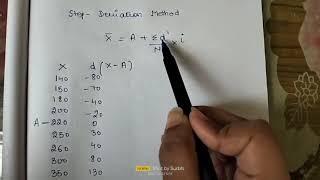 ||Step Deviation Method||Mean||Individual Series