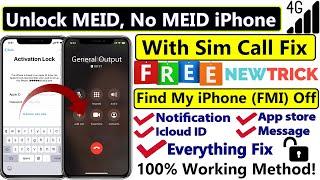 How to Unlock MEID, No MEID iPhone with Sim Call Fix in Free | FMI Off Everything Fix 100% Working