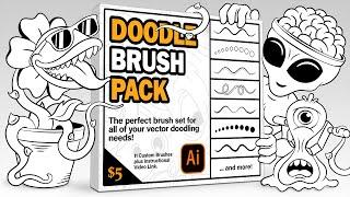 My New Doodle Brush Pack for Adobe Illustrator