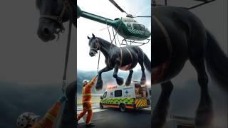 Pregnant mare rescue with air support #rescue #pregnant #mare #shortsfeed #doctor #animals #ai