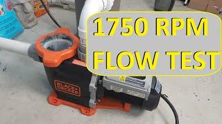 1.5hp Black + Decker Pool Pump Half RPM Test