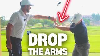 DROP THE ARMS! Downswing Sequence Drill That Instantly Improves Ball Striking