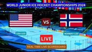 USA U20 vs Norway U20 LIVE Score UPDATE Today 2024 IIHF World Junior Ice Hockey Championships