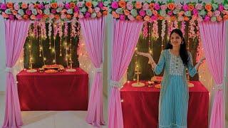 simple & easy festival mandap decoration ideas/ Navratri decoration ideas/ durga puja