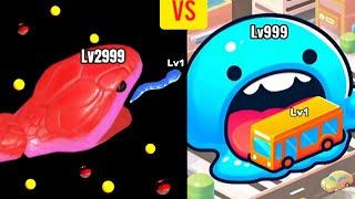 Snake Clash VS Super Slime - Black Hole Game.(gameplay)