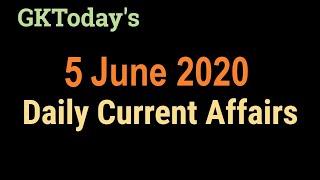 5 June 2020 Current Affairs | Daily Current Affairs | Current Affairs In English