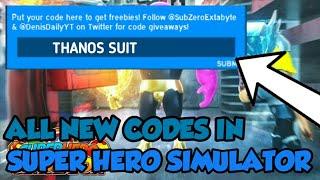 ALL NEW CODES IN SUPERHERO SIMULATOR