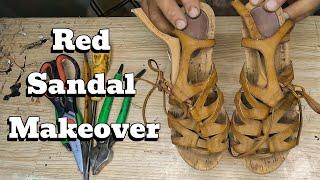 From Worn-Out to Wow! Stunning Red Sandal Transformation