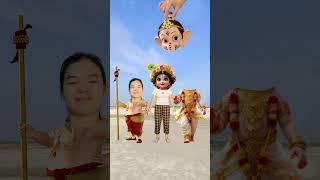 Jay Ganesha Deva   Lord krishna wrong head challenge - vfx Bhakti video   #ashortaday #short #vfx