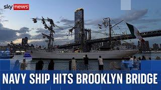 Two dead as Mexican navy ship hits Brooklyn Bridge