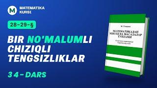 Bir no'malumli chiziqli tengsizliklar/  M.Usmonov