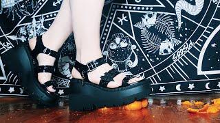 Demonia Wedge Sandals Crush Oranges 