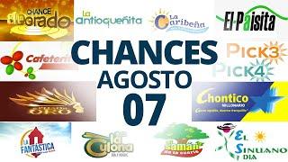 Resultados del Chance del Sábado 7 de Agosto de 2021 | Loterias 