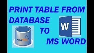 Print Table From Database to Excel/Word  | Export MySql data in Excel | saxena4you