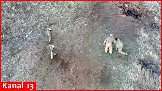 Desperate Russian soldiers surrender to Ukrainian drone to survive