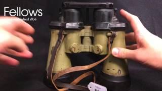 Green-Painted WWII German Kreigsmarine Binoculars By Carl Zeiss